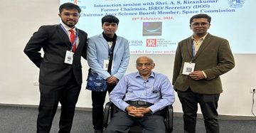 UG students presented their research work at the 22nd National Space Science Symposium and fortunate meeting with Former ISRO Chairman, Shri. AS Kirankumar