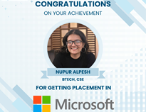 Congratulations to Nupur for getting placement at Microsoft