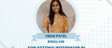 Congratulations to Ms. Vidhi Patel on your achievement