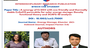 Interdisciplinary Research Publication by B.Tech. CSE Student