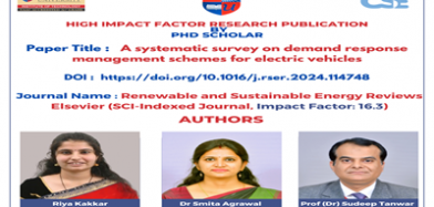 Research Publication by PhD Scholar