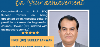 Congratulations Prof. (Dr.) Sudeep Tanwar on your achievement