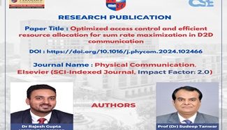 Research Publication | Optimized access control and efficient resource allocation for sum rate maximization in D2D communication