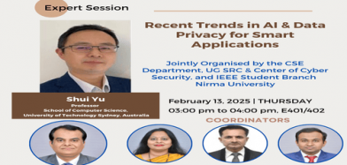 Expert Lecture: Recent Trends in AI & Data Privacy for Smart Applications