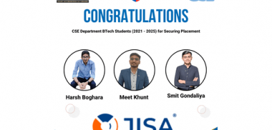 Congratulations to our BTech Students on securing placement in Jisa Softech