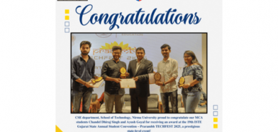 Congratulations to MCA Students for receiving an award at Prarambh TECHFEST 2025