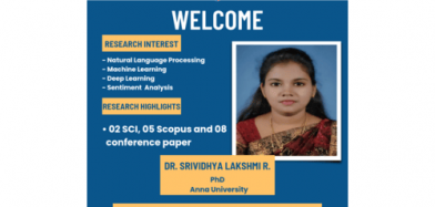 Congratulations to Dr. Srividhya Lakshmi R., on joining Nirma University’s Department of Computer Science and Engineering