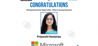 Congratulations to Ms. Priyanshi Kantariya on Securing Placement in Microsoft