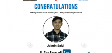 Congratulations to Jaimin Salvi on Securing Placement in LinkedIn