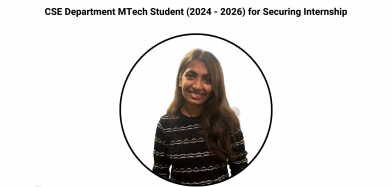 Congratulations to Meera Parmar (MTech Student_2024-26 Batch) on Securing an Internship in SonicWall