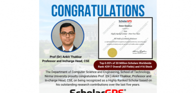 Congratulations Prof. (Dr.) Ankit Thakkar on your Achievement