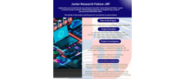WE ARE HIRING – Junior Research Fellow (JRF)