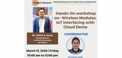 Expert Session & Hands-On Workshop on “Wireless Modules and IoT Interfacing with Cloud Demo.”