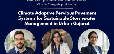 Research project titled “Climate Adaptive Pervious Pavement Systems for Sustainable Stormwater Management in Urban Gujarat” has been approved and sanctioned by the Climate Change Department, Government of Gujarat.
