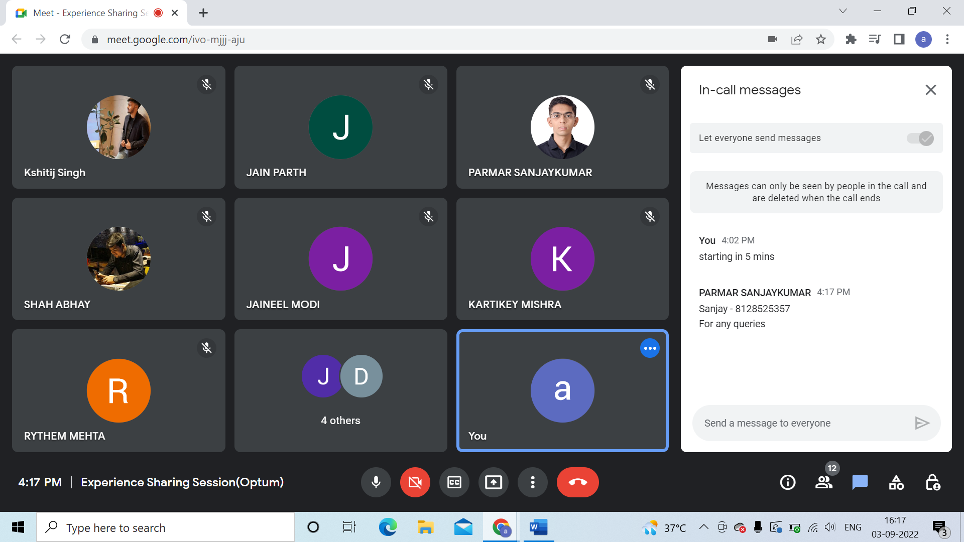 Preparatory Session for campus drive of Optum Electronics and Communications