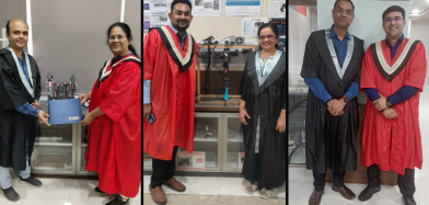 First Three PhD Scholars Associated with CRA Graduated from Nirma University