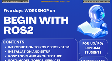 Five-Day Workshop on “Begin with ROS2” at CRA, Nirma University